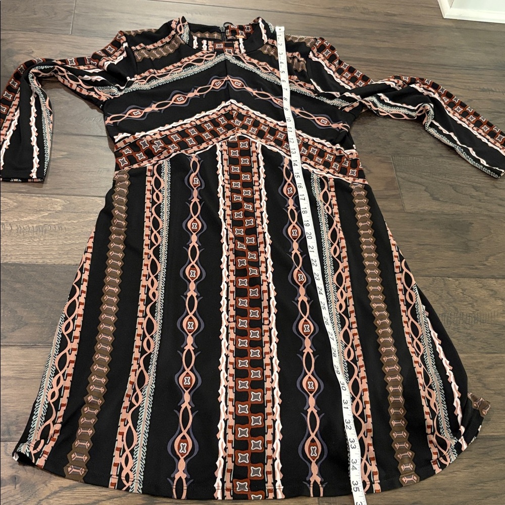 New With Tags Free People Stella Print Long Sleeve Dress Sz L - Picture 9 of 10